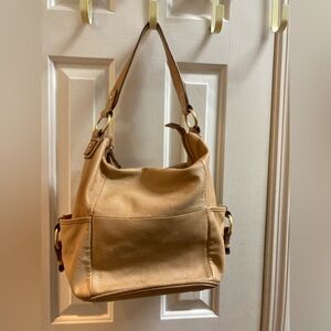 Chic Tan Leather Shoulder Bag by Liz Claiborne
